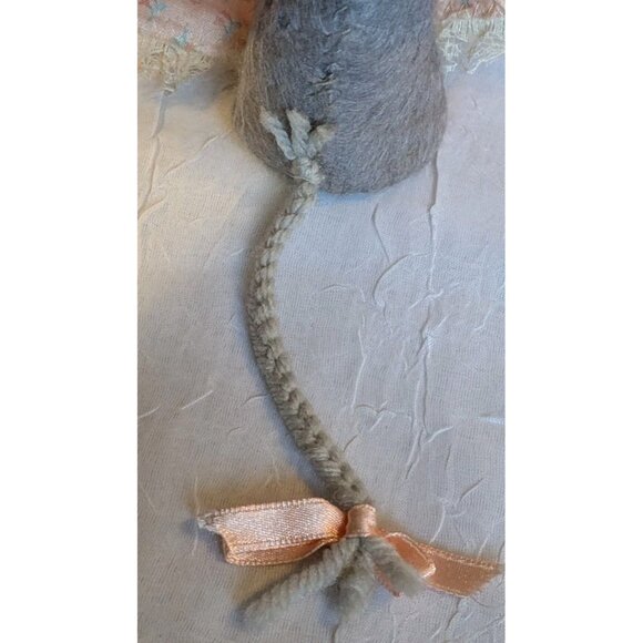 Handmade Granny Mouse Doll Grandma Cloth Cottage Country Core Lace Vtg 5" Tiny - Picture 13 of 14